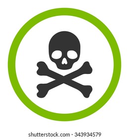 Death vector icon. Style is bicolor flat rounded symbol, eco green and gray colors, rounded angles, white background.