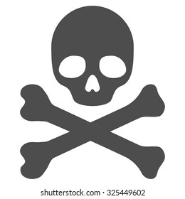 Death vector icon. Style is flat symbol, gray color, rounded angles, white background.