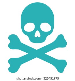 Death vector icon. Style is flat symbol, cyan color, rounded angles, white background.