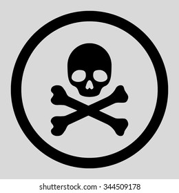Death vector icon. Style is flat rounded symbol, black color, rounded angles, light gray background.