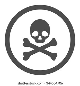 Death vector icon. Style is flat rounded symbol, gray color, rounded angles, white background.
