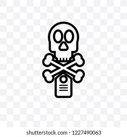 Death vector linear icon isolated on transparent background, Death transparency concept can be used for web and mobile