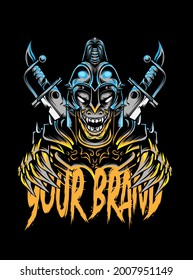 the death warior illustration apparel design