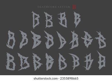 Deathcore Alphabet Letter Vector Illustration 