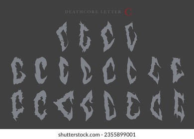 Deathcore Alphabet Letters Vector Illustration 