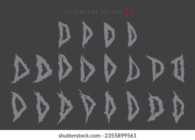 Deathcore Alphabet Letters Vector Illustration