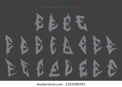 Deathcore Alphabet Letters Vector Illustration