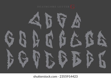 Deathcore Alphabet Letters Vector Illustration