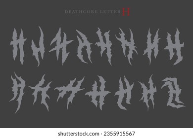 Deathcore Alphabet Letters Vector Illustration