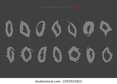 Deathcore Alphabet Letters Vector Illustration 