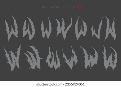 Deathcore Alphabet Letters Vector Illustration