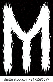 Death-metal font. Spinal letter on black background. Custom lettering.