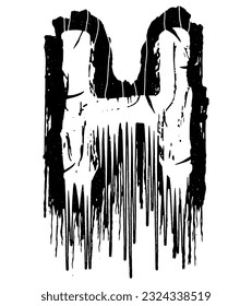 Death-metal font.Drippy letter.Custom art lettering.