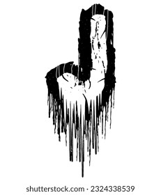 Death-metal font.Drippy letter.Custom art lettering.