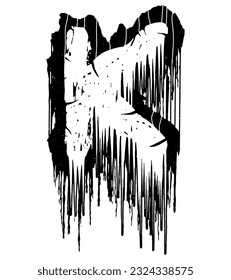 Death-metal font.Drippy letter.Custom art lettering.