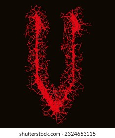 Death-metal font.Harsh letter.Custom art lettering.