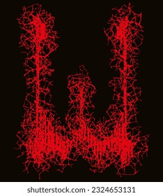 Death-metal font.Harsh letter.Custom art lettering.