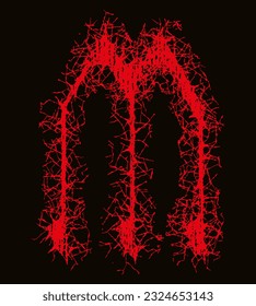 Death-metal font.Harsh letter.Custom art lettering.