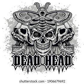 death's-head hawk moth and skull