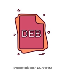 DEB file type icon design vector