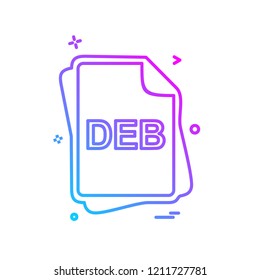 DEB file type icon design vector