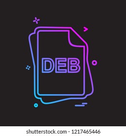 DEB file type icon design vector