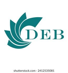 DEB letter design. DEB letter technology logo design on a white background.