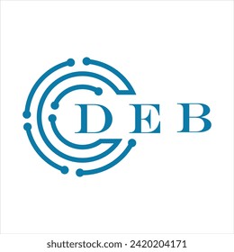 DEB letter design. DEB letter technology logo design on white background. DEB Monogram logo design for entrepreneur and business