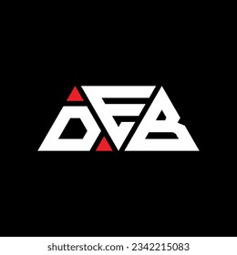 Diseño del logotipo de la letra del triángulo DEB con forma de triángulo. Monograma de diseño del logotipo del triángulo DEB. Plantilla de logotipo vectorial de triángulo DEB con color rojo. Logotipo triangular DEB Diseño sencillo, elegante y lujoso.