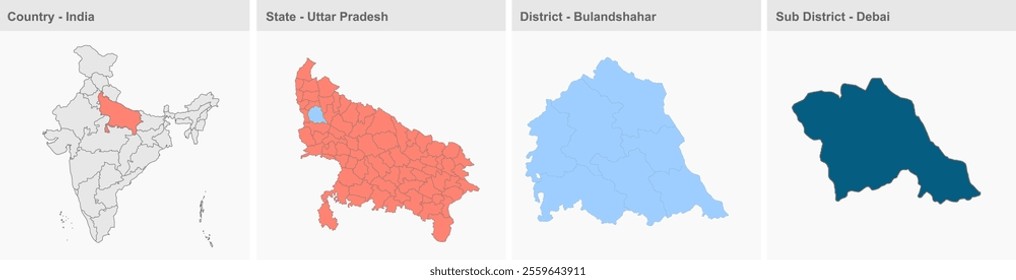 Debai map, Bulandshahr District, Uttar Pradesh State, Republic of India, Government of  Uttar Pradesh, Indian territory, Eastern India, politics, village, tourism