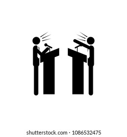 the debate between the two parties illustration. Element of conflict icon. Premium quality graphic design icon. Signs and symbols collection icon for websites, web design on white background