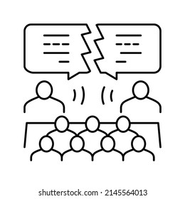 debate candidates line icon vector. debate candidates sign. isolated contour symbol black illustration