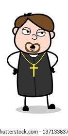 Debate - Cartoon Priest Religious Vector Illustration