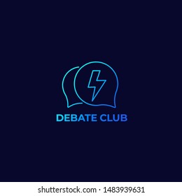 debate club vector logo, linear