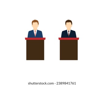 Debate, communication, podium debate icon. Vector illustration.
