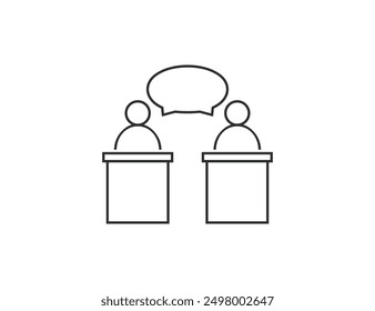 Debate, communication, podium debate icon. Vector illustration.