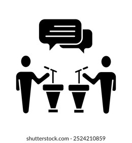 icono de línea de concepto de debate. Ilustración de elemento simple. diseño de símbolo de esquema de concepto de debate.