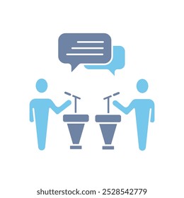 debate concept line icon. Simple element illustration. debate concept outline symbol design.
