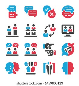 debate and dispute icon set,vector and illustration