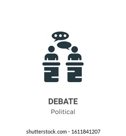 Debate glyph icon vector on white background. Flat vector debate icon symbol sign from modern political collection for mobile concept and web apps design.