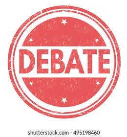 Debate grunge rubber stamp on white background, vector illustration