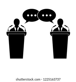 Debate icon, logo on white background