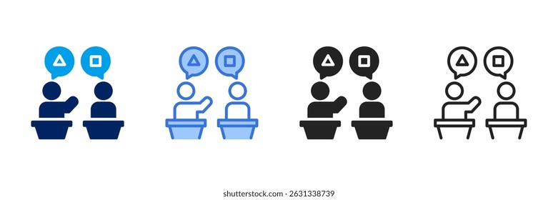 Debate Ícone Definir Coleção de Estilos Diferentes