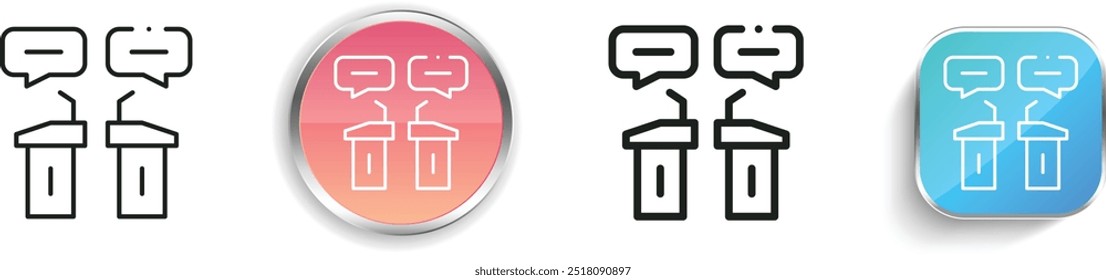 debate icon. Thin Linear, Regular and Button Style Design Isolated On White Background