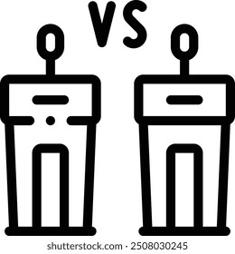 debate icon. Thin Linear Style Design Isolated On White Background