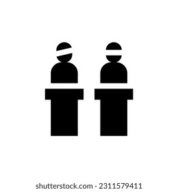 gráfico vectorial de icono de debate con colores
