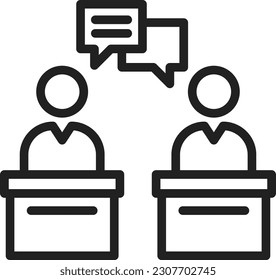 Debate icon vector image. Suitable for mobile application web application and print media.