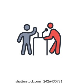 debate icon. vector.Editable stroke.linear style sign for use web design,logo.Symbol illustration.