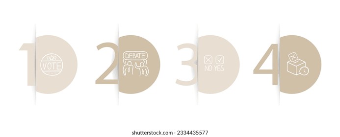 Debate line icon. Dispute, elections, politics, disputes, opinion, discussion, position. Pastel color background. Vector line icon