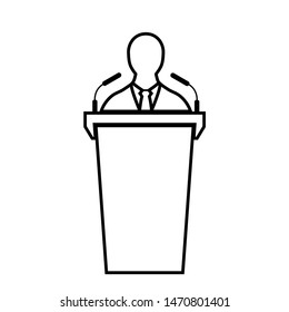 Debate line icon, logo isolated on white background